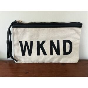 Santa Barbara Design Studio WKND Cotton Canvas Pouch Clutch Makeup Bag 8"x5"